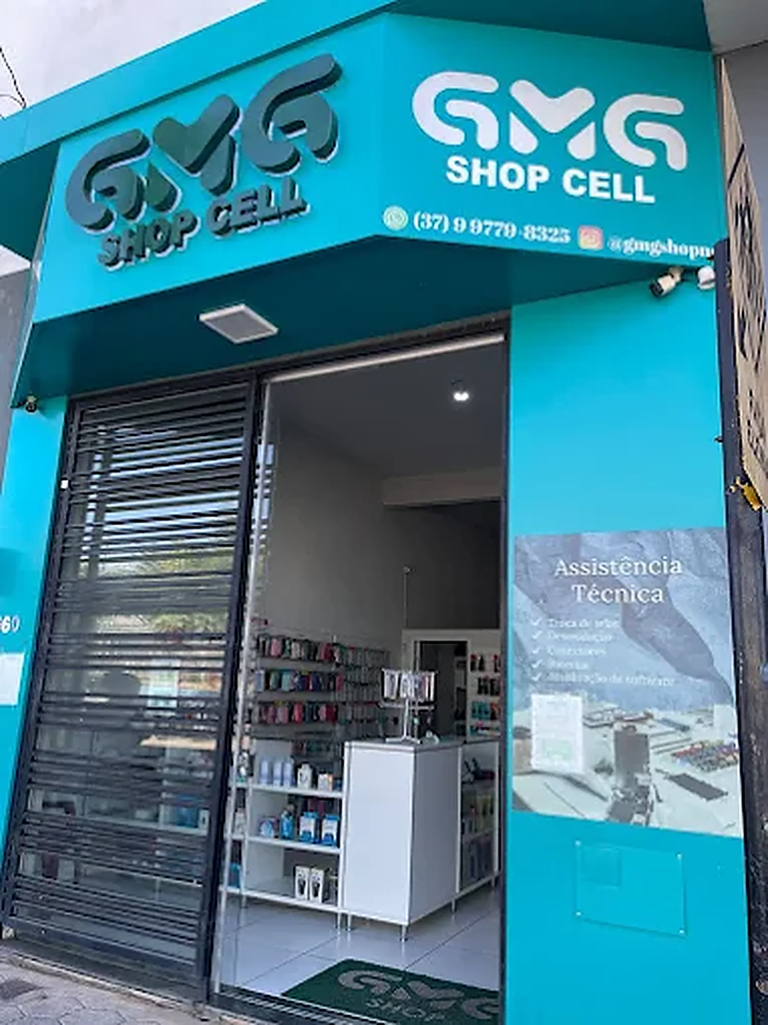 Fachada da loja GMG Shop Cell em Nova Serrana-MG