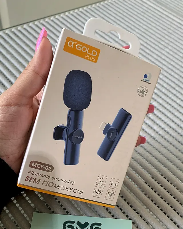 Microfone de lapela sem fio para celular